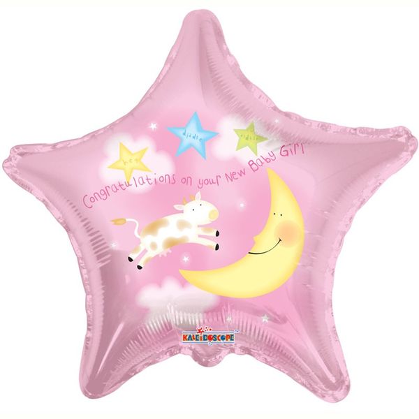 New Baby Girl Pink Star Balloon