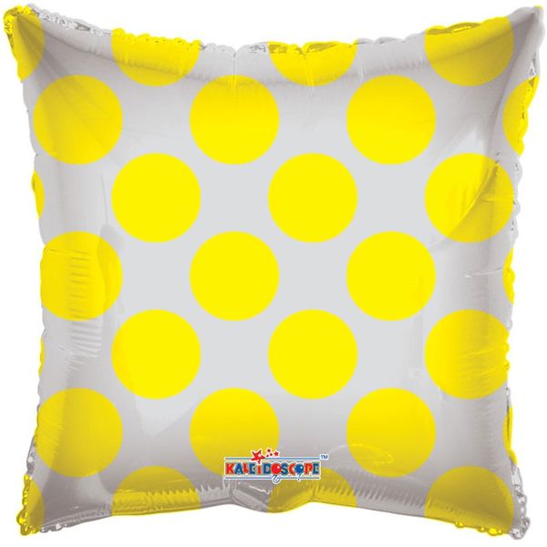 Yellow Polka Dot Clear View Balloon