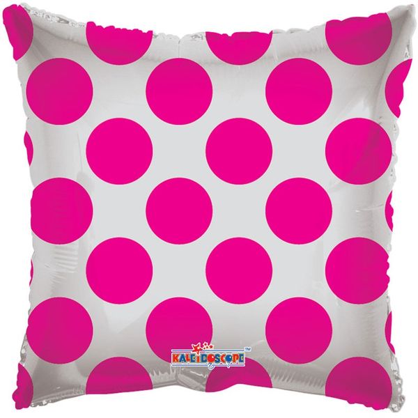 Hot Pink Polka Dot Clear View Balloon