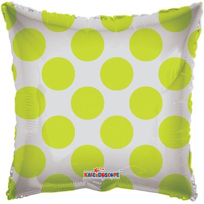 Lime Green Polka Dots Clear View Balloon
