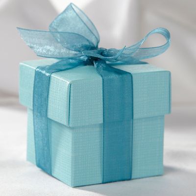 Turquoise Square Favour Box and Lid