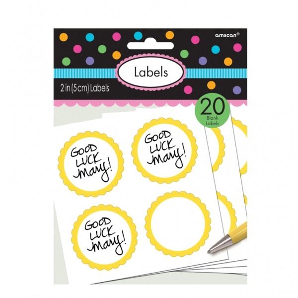 Yellow Scalloped Candy Labels