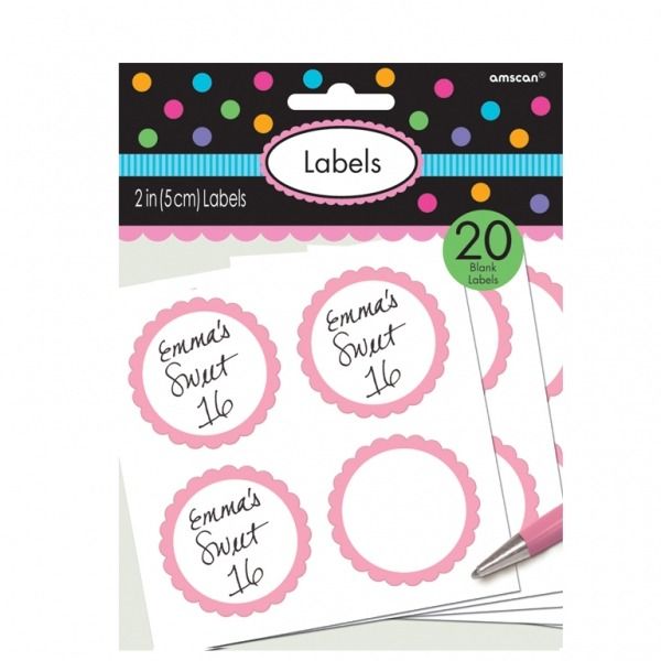Pastel Pink Scalloped Candy Labels