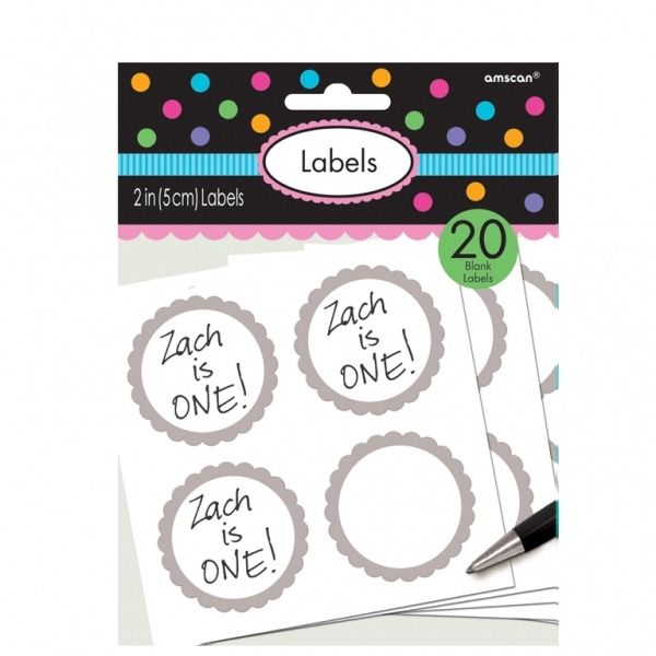 Silver Scalloped Candy Labels
