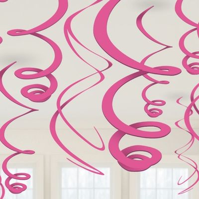Pink Hanging Swirl Decorations