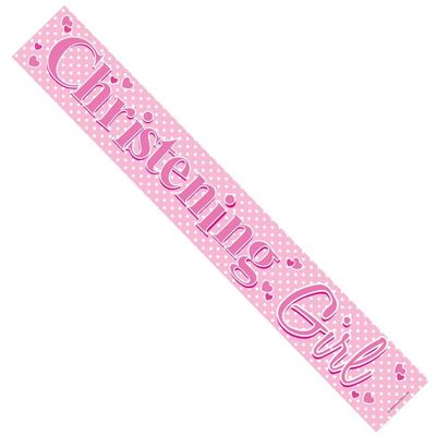 Christening Girl Banner 