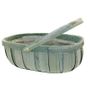 Green Softwood Trug With Folding Handle