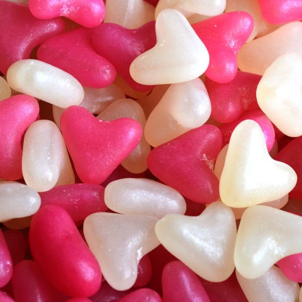 Pink and White Heart Jellibeans
