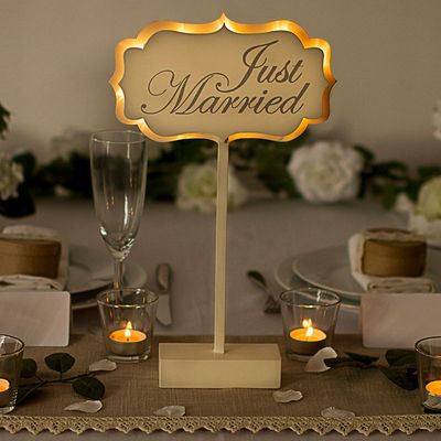Illuminated Just Married Sign