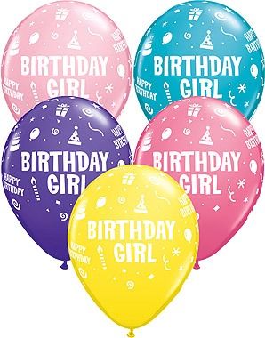 Birthday Girl Latex Balloons