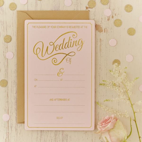 Pastel Perfection Ginger Ray Pastel Pink and Gold Foiled Wedding Guest Book 