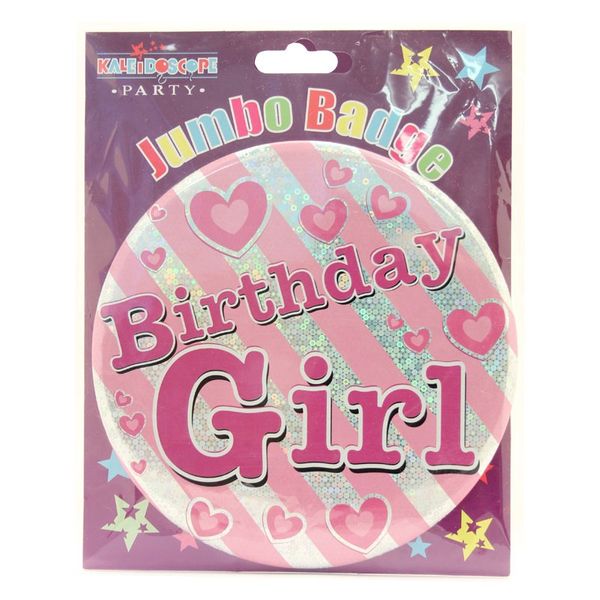 Jumbo Birthday Girl Badge Easy Florist Supplies