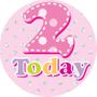 Jumbo Age 2 Polka Dots Birthday Badge
