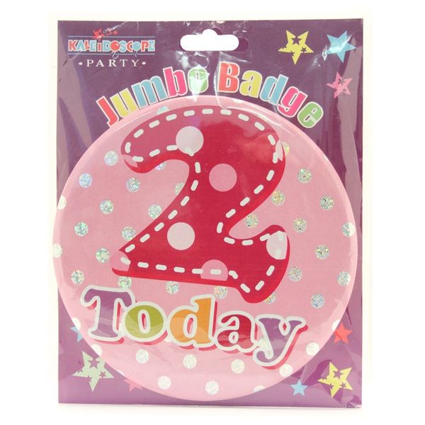 Jumbo Age 2 Polka Dots Birthday Badge