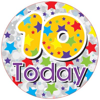Jumbo 10 Today Unisex Birthday Badge