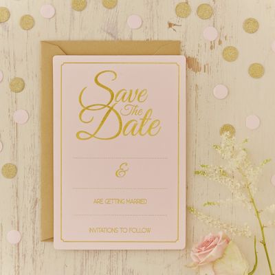 Gold Foiled Save The Date Cards