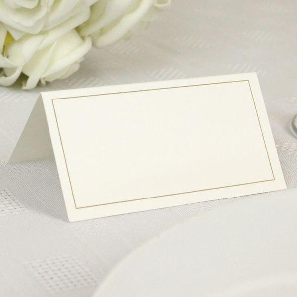 Ivory and Gold Place Card