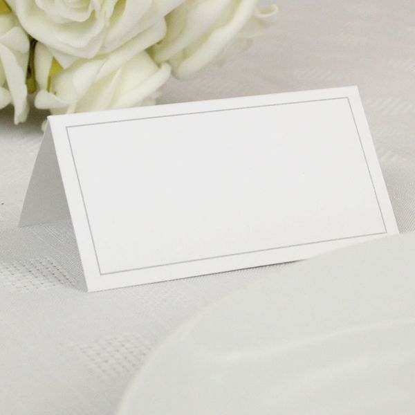 White With Silver Placecard
