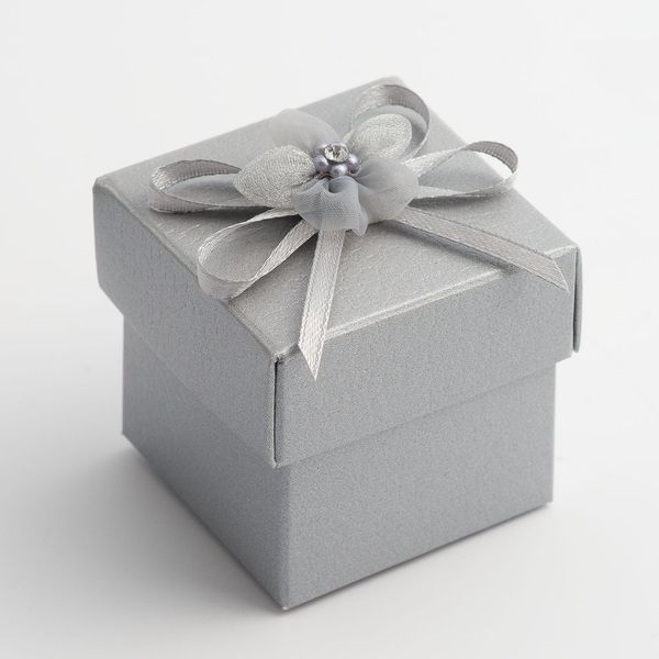 Silver Square Favour Box and Lid