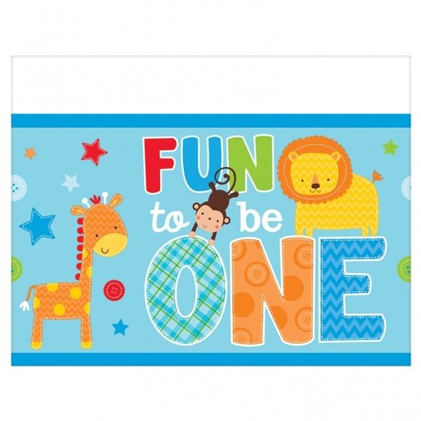 Wild at One Birthday Boy Party Tablecover