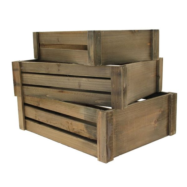 Brown Stain Wooden Crates