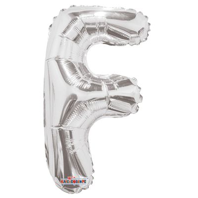 14" Silver Letter F Balloon