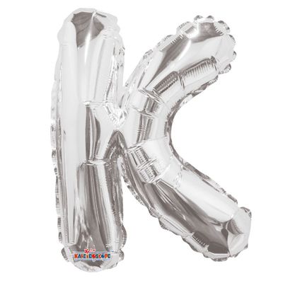 14" Silver Letter K Balloon