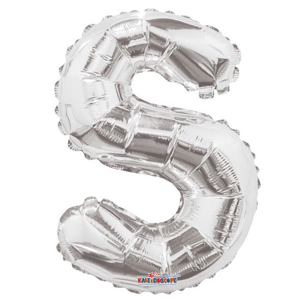 14" Silver Letter S Balloon