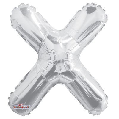 14" Silver Letter X Balloon