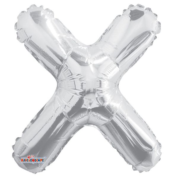 14" Silver Letter X Balloon