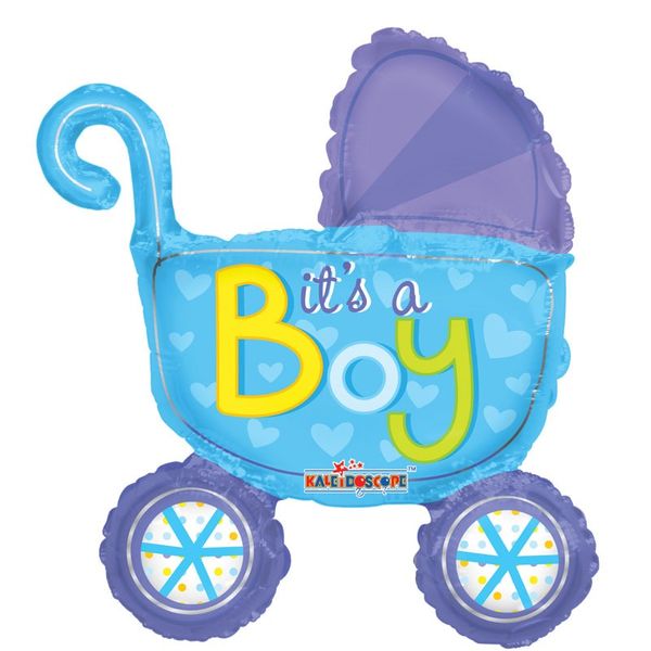 14" Baby Boy Stroller Balloon