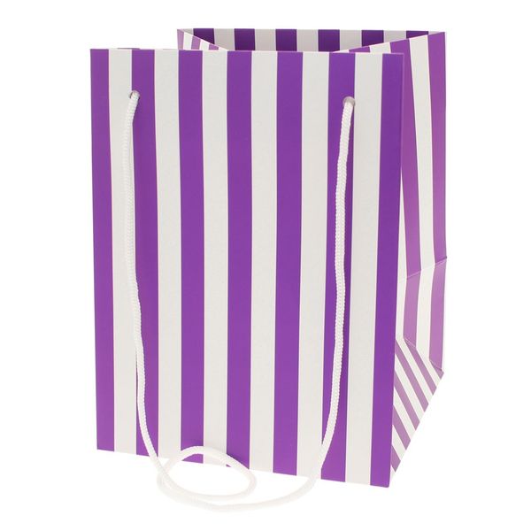 Purple Candy Stripe Hand Tie Bag