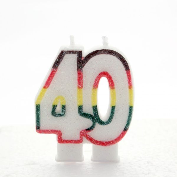 Multicoloured Age 40 Candle
