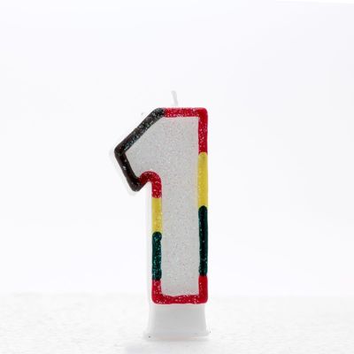 Multicoloured Number Candle Age 0