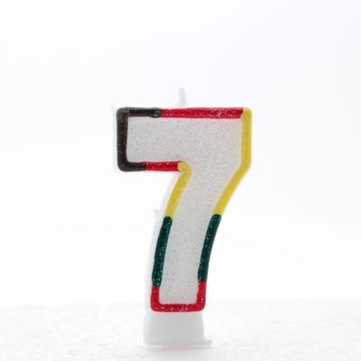 Multicoloured Number Candle Age 7