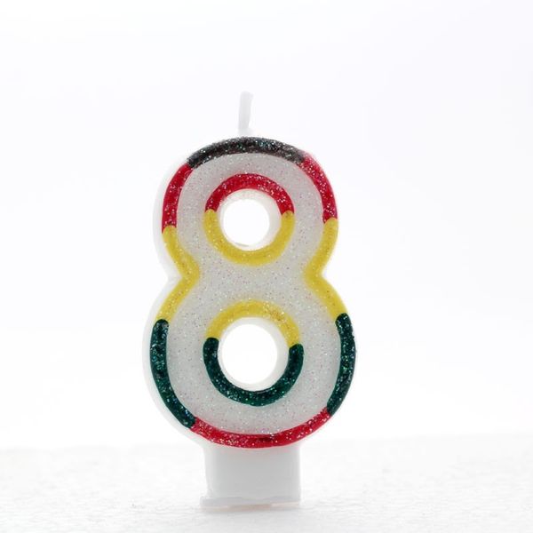 Multicoloured Number Candle Age 8