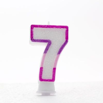 Pink Number 7 Candle