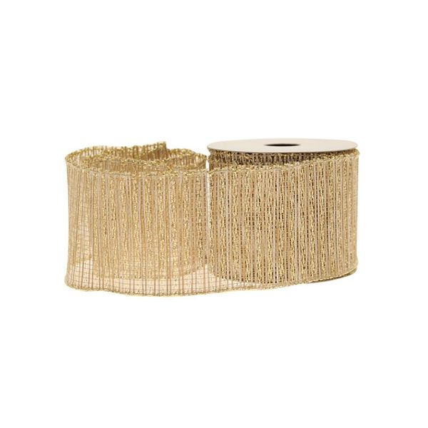 A roll of rustic Hessian ribbon, with glitter interwoven.  Great for rustic displays and packaging. 