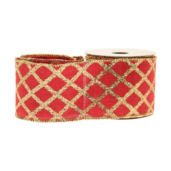 Snowflakes Cotton Red With Gold 63mm