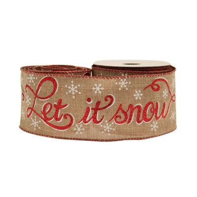 Let it Snow Natural Cotton With Red & White 63mm