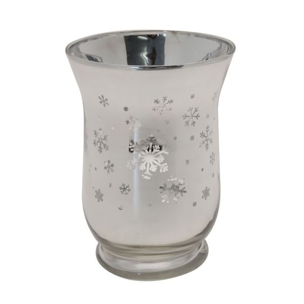 11x15cm Silver  Glass Candle Holder  (6/24)