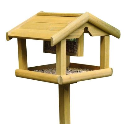 Kingfisher Wooden Bird Table with Feeder