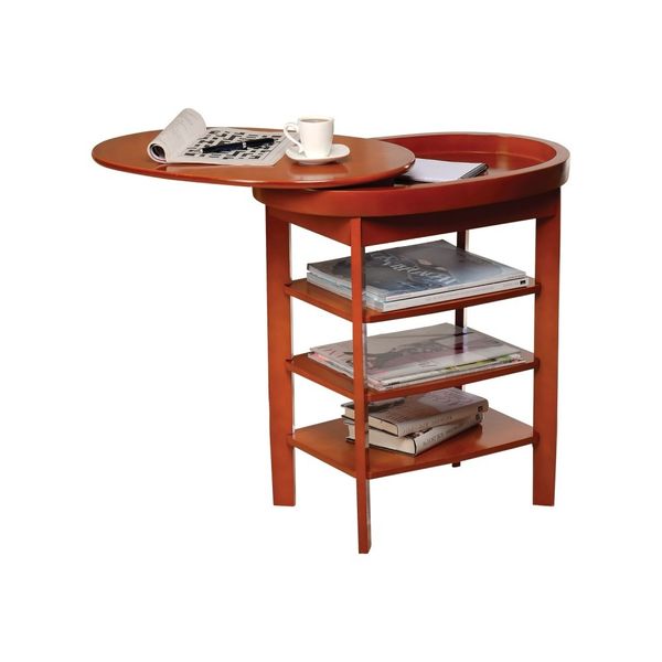 Swivel Top Side Table - Oak | Garden Mall