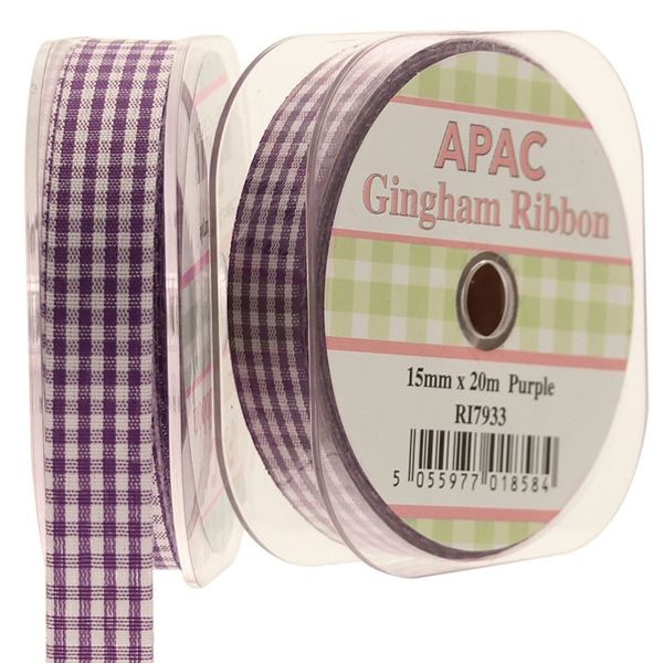 Purple Gingham Ribbon
