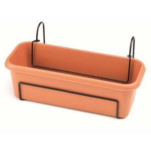 Stewart 60cm Balcony Trough Set - Terracotta 