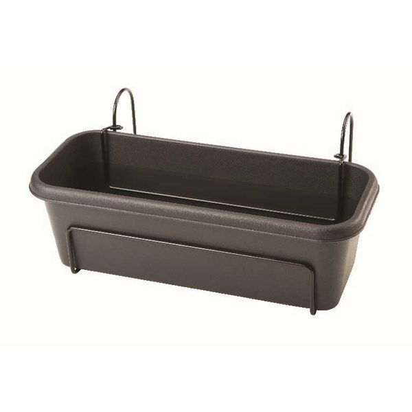 Stewart 40cm Balcony Trough Set - Black