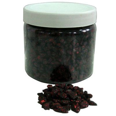 Black Pebbles with Red Glitter