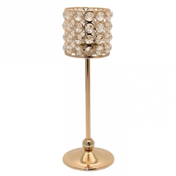 Gold Crystal Effect Candle Holder