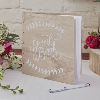 Wooden Bound Guest Book