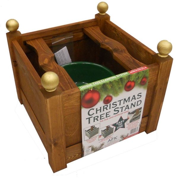 AFK 15 inch Wooden Christmas Tree Stand Beech British Made FSC